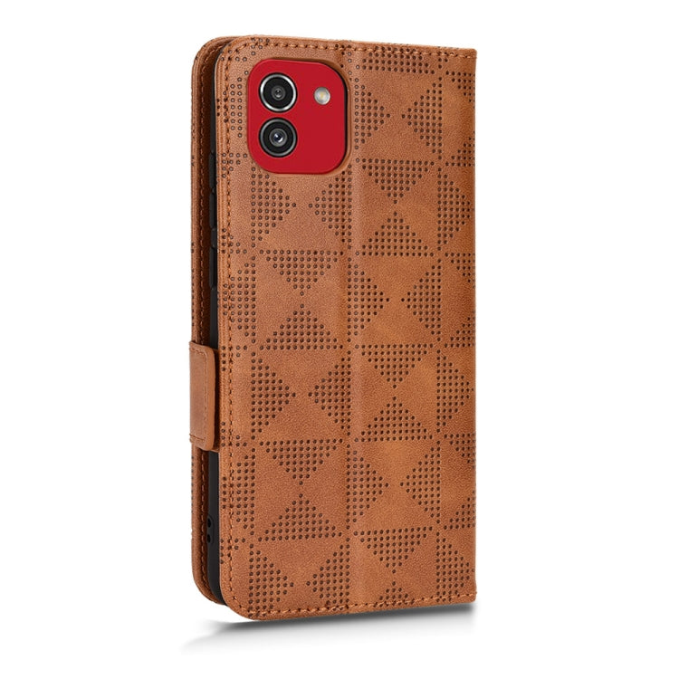 For Samsung Galaxy A03 EU Version Symmetrical Triangle Leather Phone Case