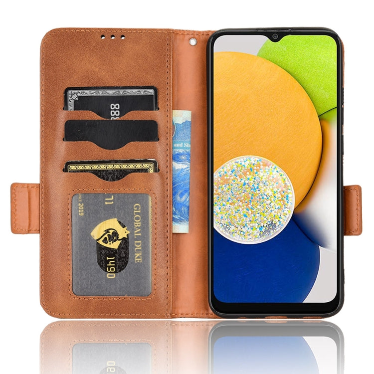 For Samsung Galaxy A03 EU Version Symmetrical Triangle Leather Phone Case