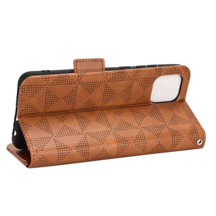 For Samsung Galaxy A03 EU Version Symmetrical Triangle Leather Phone Case