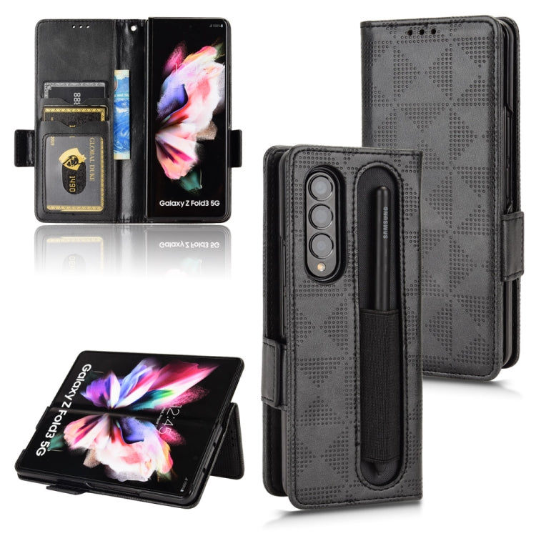 For Samsung Galaxy Z Fold4 Symmetrical Triangle Leather Phone Case