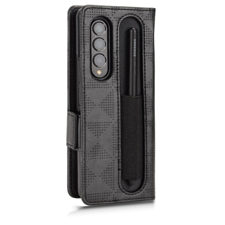 For Samsung Galaxy Z Fold4 Symmetrical Triangle Leather Phone Case