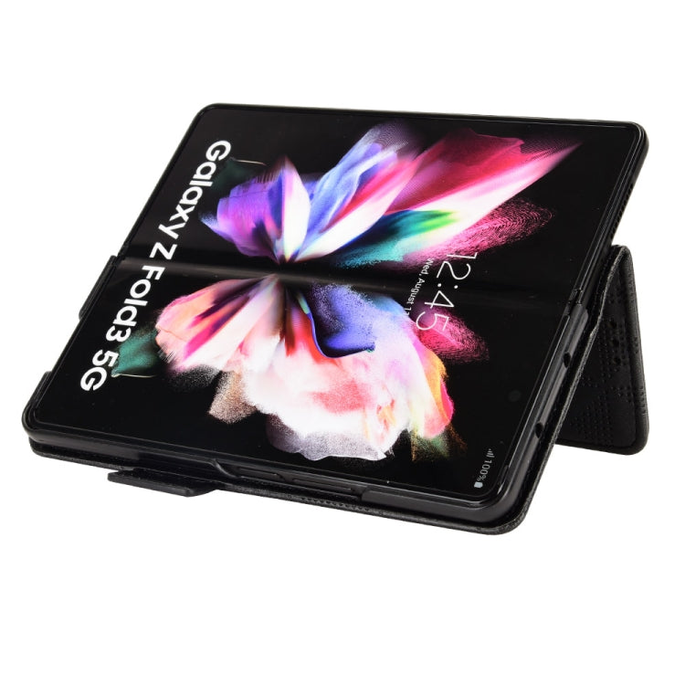 For Samsung Galaxy Z Fold4 Symmetrical Triangle Leather Phone Case