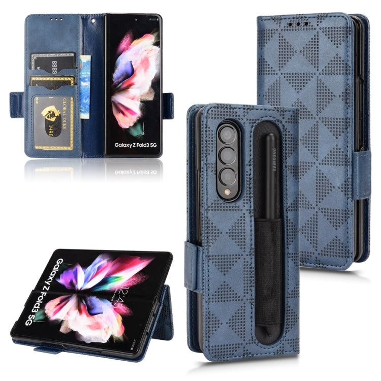 For Samsung Galaxy Z Fold4 Symmetrical Triangle Leather Phone Case