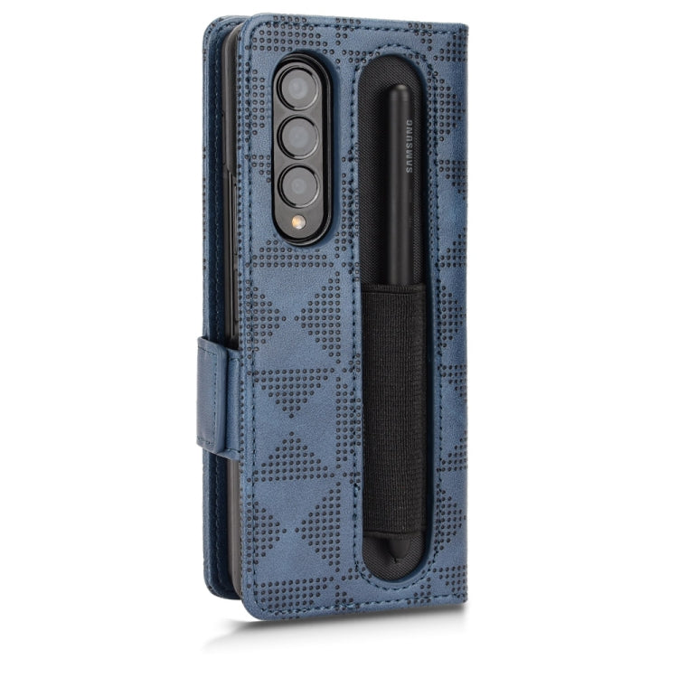 For Samsung Galaxy Z Fold4 Symmetrical Triangle Leather Phone Case