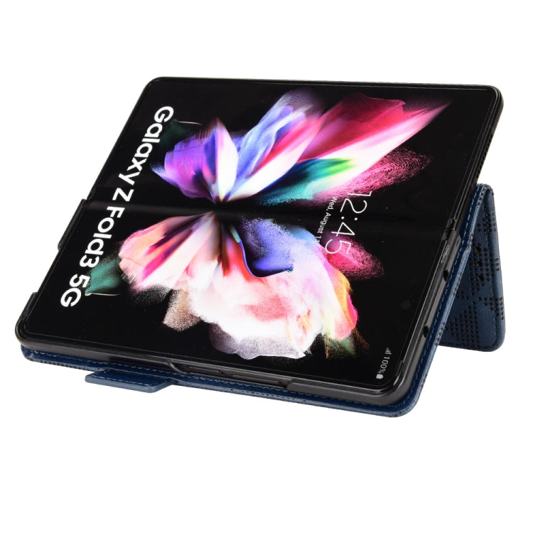 For Samsung Galaxy Z Fold4 Symmetrical Triangle Leather Phone Case