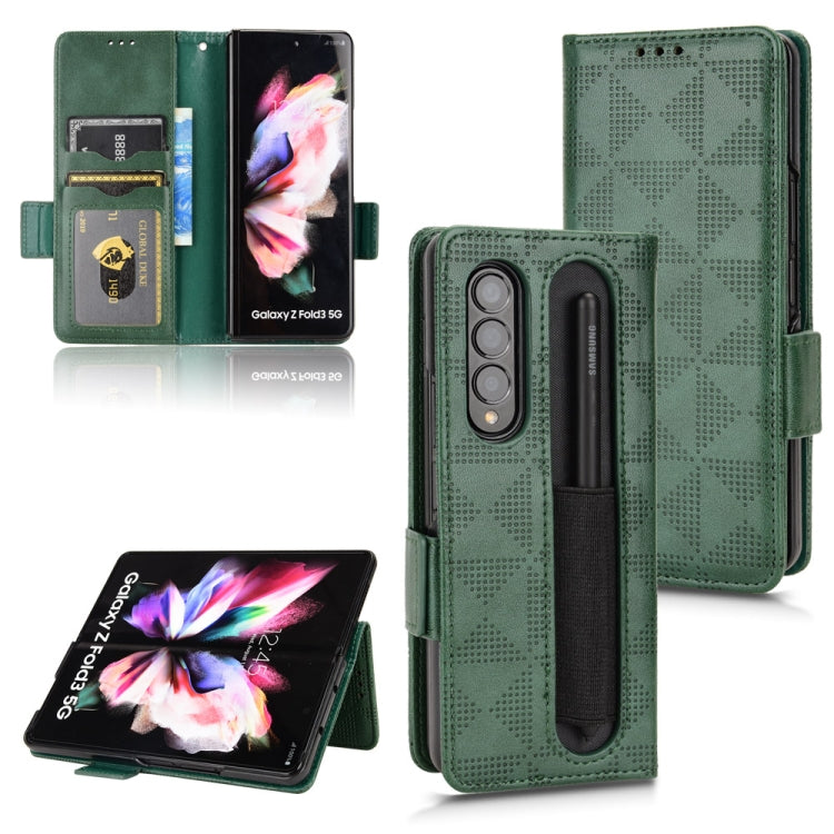 For Samsung Galaxy Z Fold4 Symmetrical Triangle Leather Phone Case