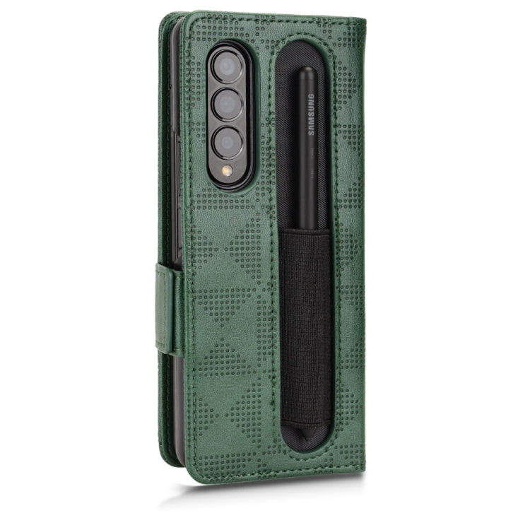 For Samsung Galaxy Z Fold4 Symmetrical Triangle Leather Phone Case