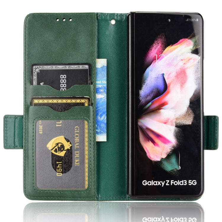 For Samsung Galaxy Z Fold4 Symmetrical Triangle Leather Phone Case