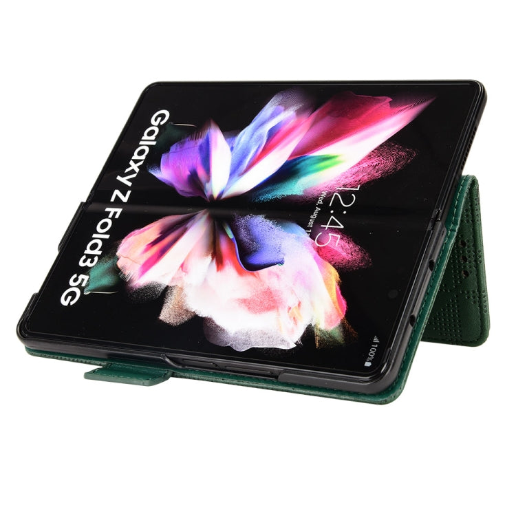 For Samsung Galaxy Z Fold4 Symmetrical Triangle Leather Phone Case