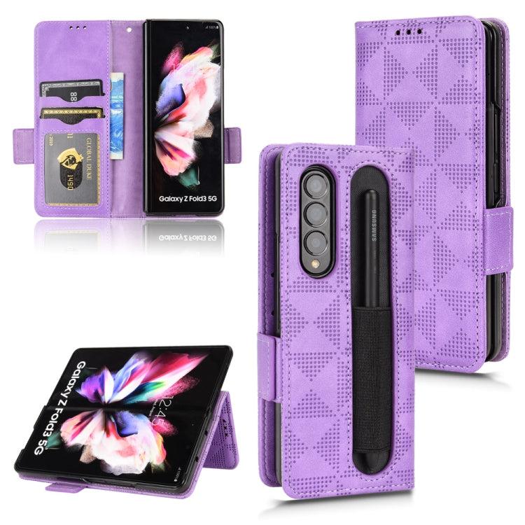 For Samsung Galaxy Z Fold4 Symmetrical Triangle Leather Phone Case