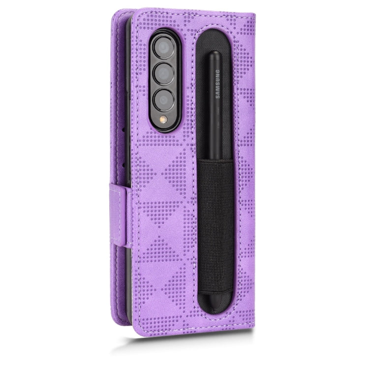 For Samsung Galaxy Z Fold4 Symmetrical Triangle Leather Phone Case