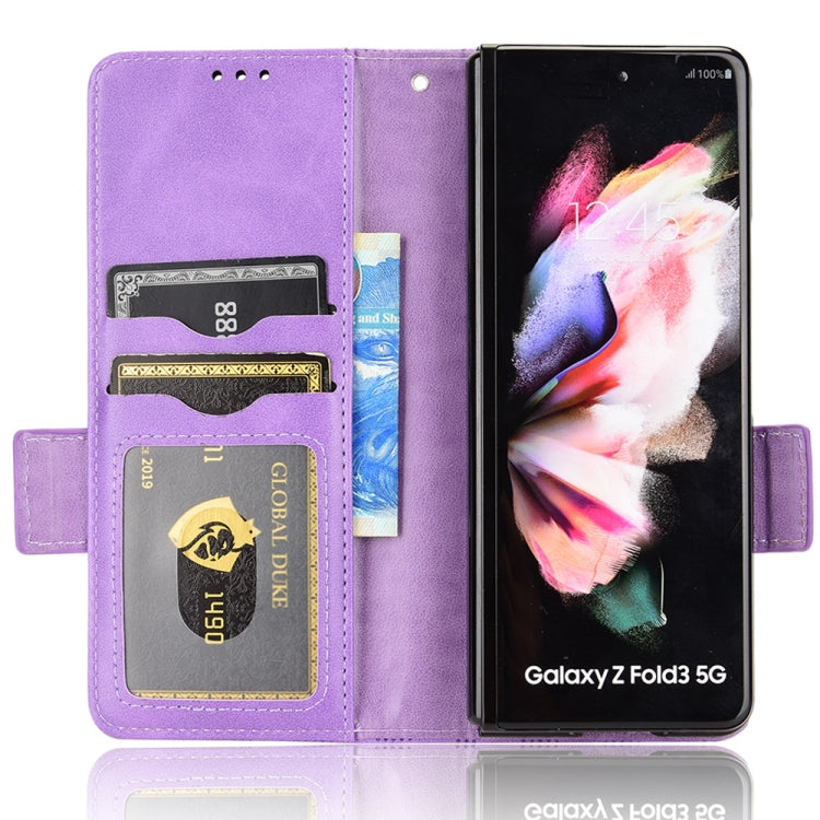 For Samsung Galaxy Z Fold4 Symmetrical Triangle Leather Phone Case