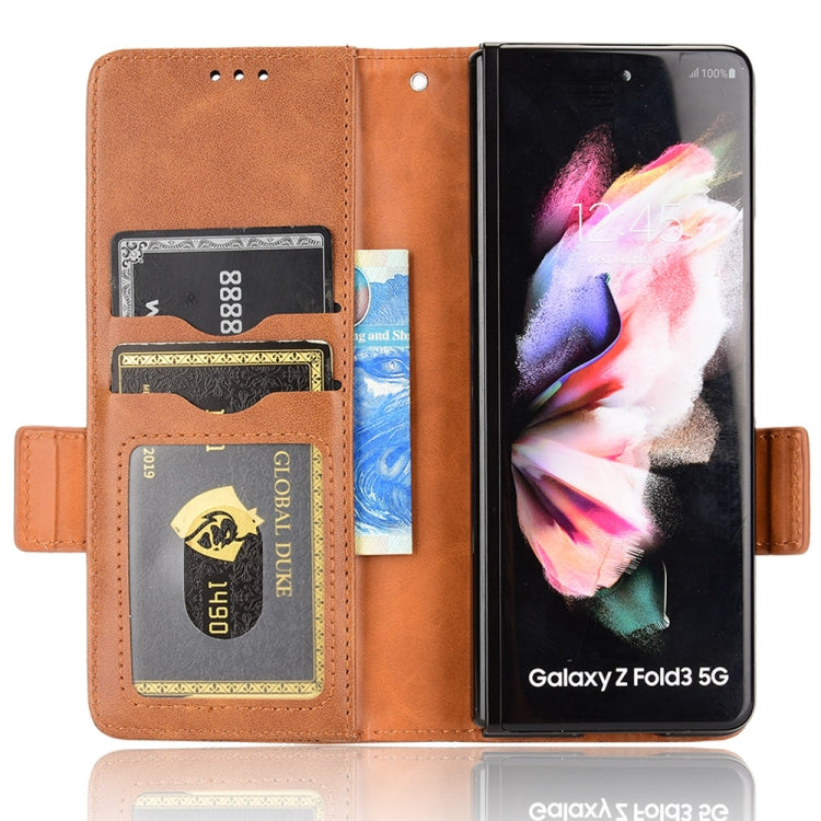 For Samsung Galaxy Z Fold4 Symmetrical Triangle Leather Phone Case
