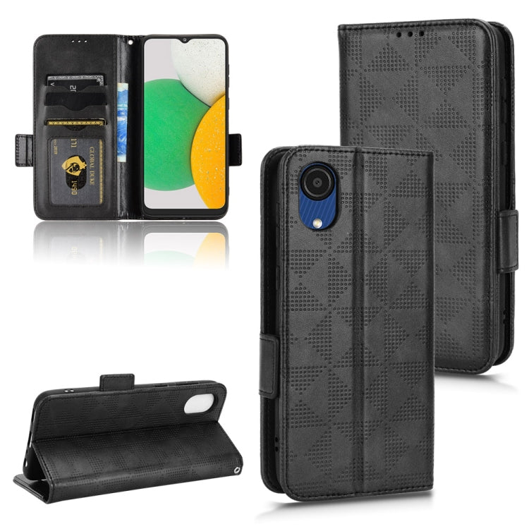 For Samsung Galaxy A03 Core Symmetrical Triangle Leather Phone Case