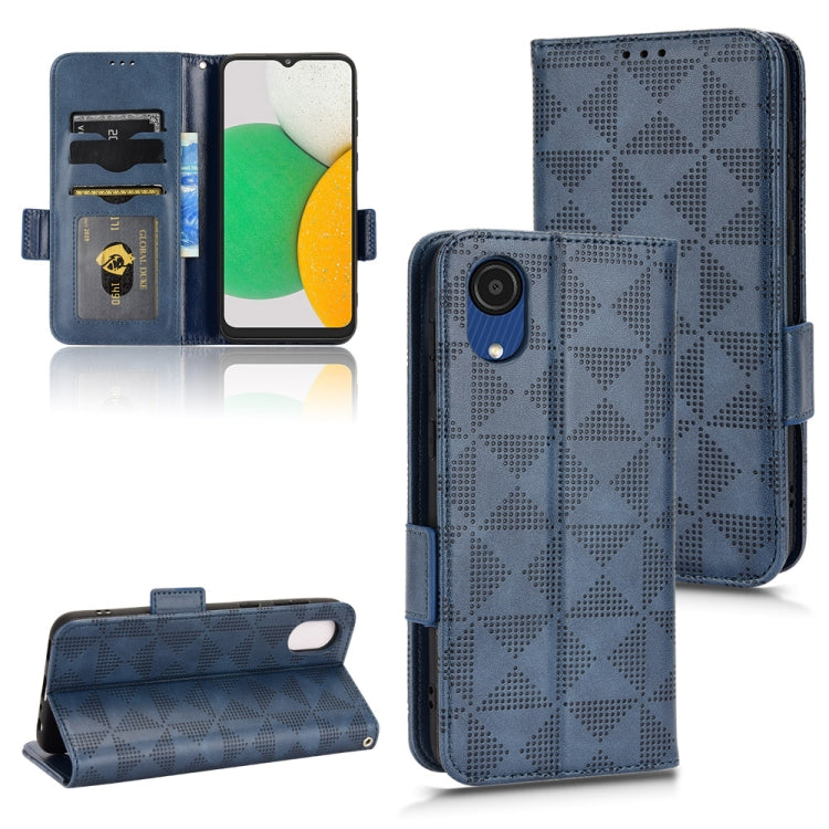 For Samsung Galaxy A03 Core Symmetrical Triangle Leather Phone Case