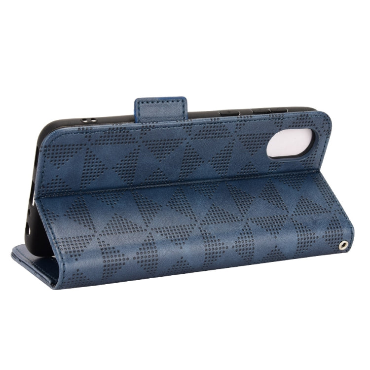 For Samsung Galaxy A03 Core Symmetrical Triangle Leather Phone Case