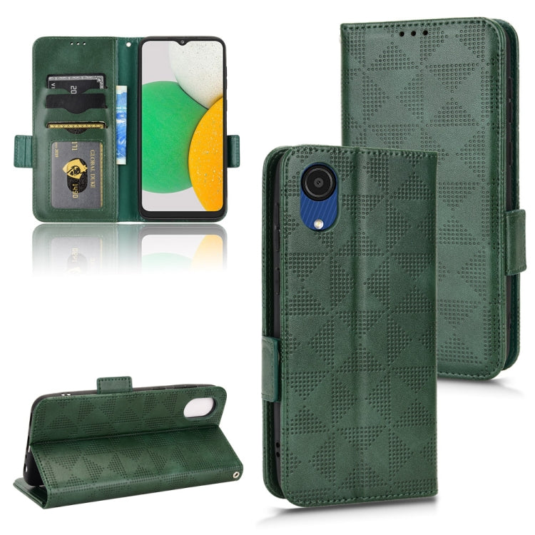 For Samsung Galaxy A03 Core Symmetrical Triangle Leather Phone Case