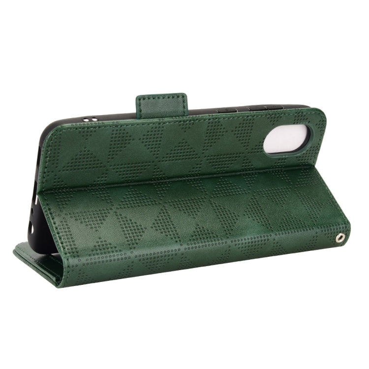 For Samsung Galaxy A03 Core Symmetrical Triangle Leather Phone Case