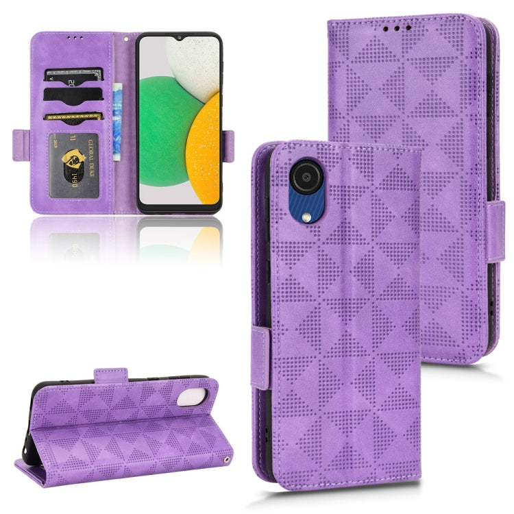 For Samsung Galaxy A03 Core Symmetrical Triangle Leather Phone Case