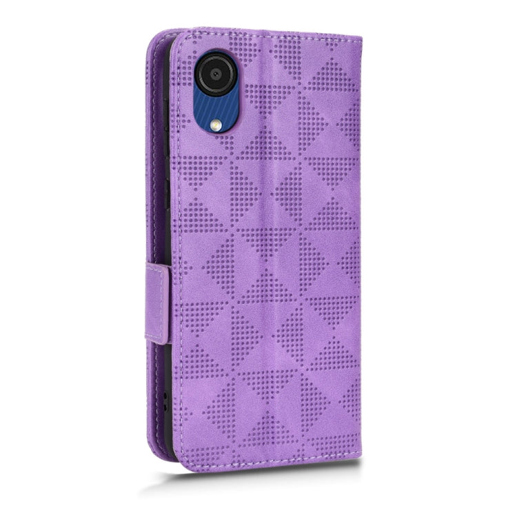 For Samsung Galaxy A03 Core Symmetrical Triangle Leather Phone Case