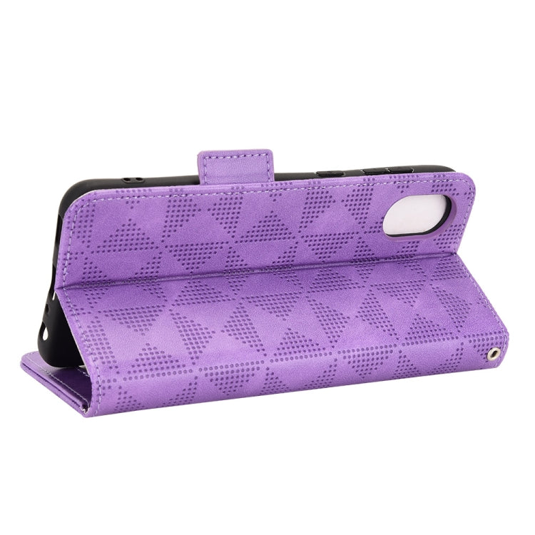 For Samsung Galaxy A03 Core Symmetrical Triangle Leather Phone Case