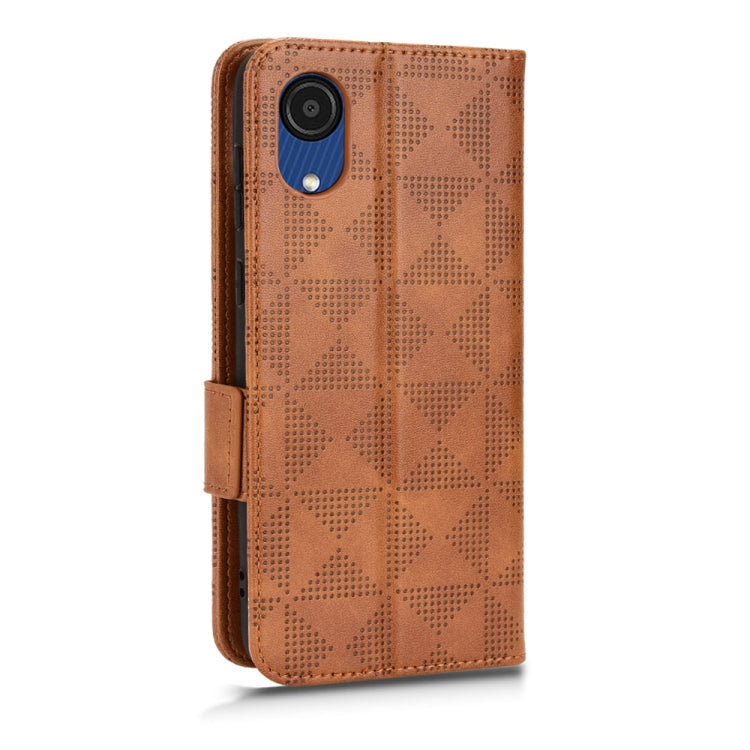 For Samsung Galaxy A03 Core Symmetrical Triangle Leather Phone Case