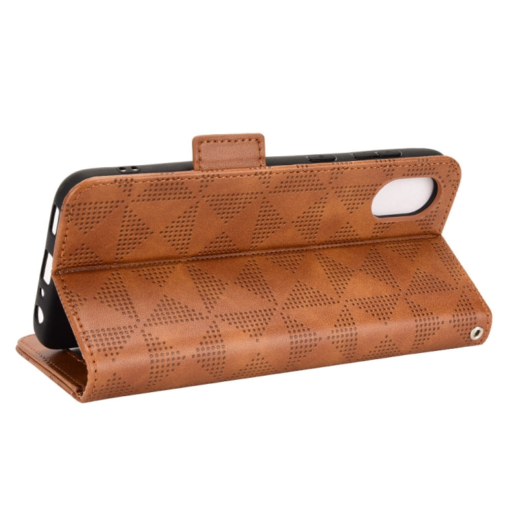 For Samsung Galaxy A03 Core Symmetrical Triangle Leather Phone Case