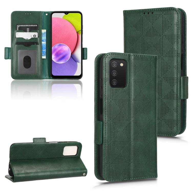 For Samsung Galaxy A03s 164.2mm Symmetrical Triangle Leather Phone Case