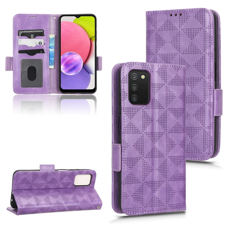For Samsung Galaxy A03s 164.2mm Symmetrical Triangle Leather Phone Case
