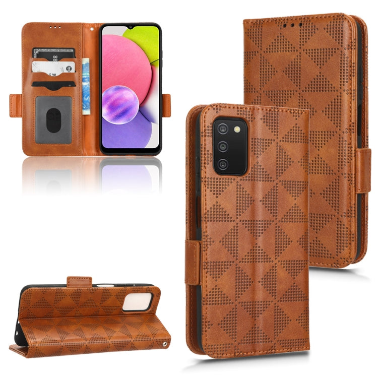 For Samsung Galaxy A03s 164.2mm Symmetrical Triangle Leather Phone Case