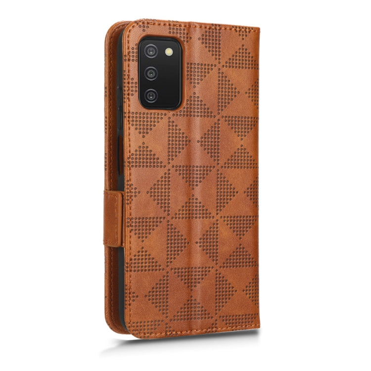 For Samsung Galaxy A03s 164.2mm Symmetrical Triangle Leather Phone Case
