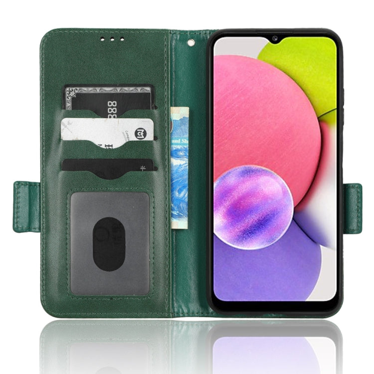 For Samsung Galaxy A03s 166mm Symmetrical Triangle Leather Phone Case