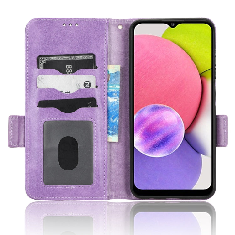 For Samsung Galaxy A03s 166mm Symmetrical Triangle Leather Phone Case
