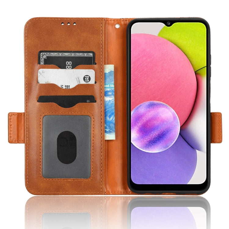 For Samsung Galaxy A03s 166mm Symmetrical Triangle Leather Phone Case