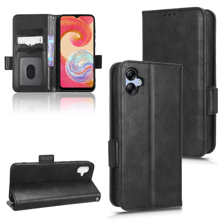 For Samsung Galaxy A04e Symmetrical Triangle Leather Phone Case