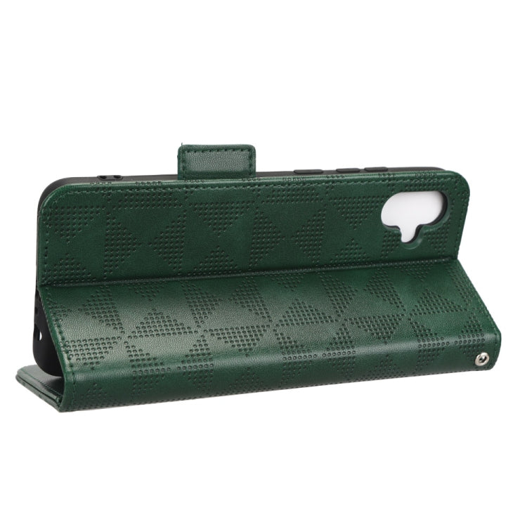 For Samsung Galaxy A04e Symmetrical Triangle Leather Phone Case