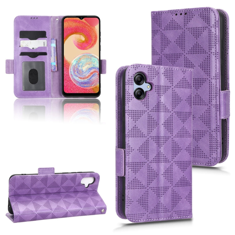 For Samsung Galaxy A04e Symmetrical Triangle Leather Phone Case