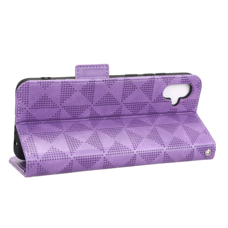 For Samsung Galaxy A04e Symmetrical Triangle Leather Phone Case