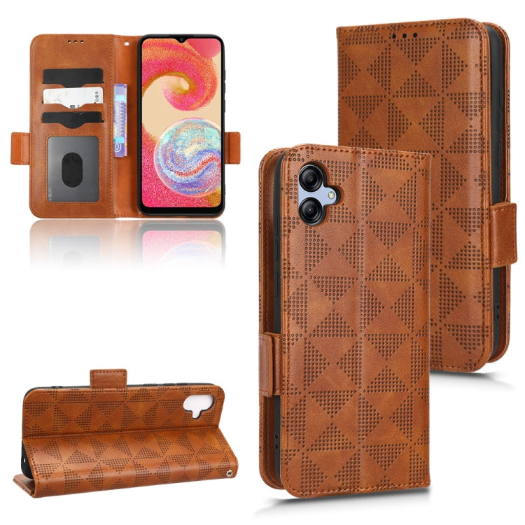 For Samsung Galaxy A04e Symmetrical Triangle Leather Phone Case