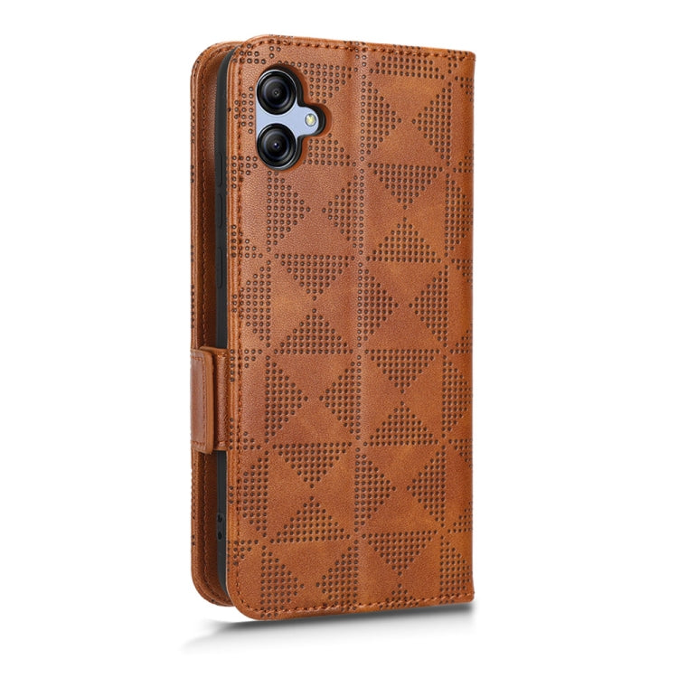 For Samsung Galaxy A04e Symmetrical Triangle Leather Phone Case