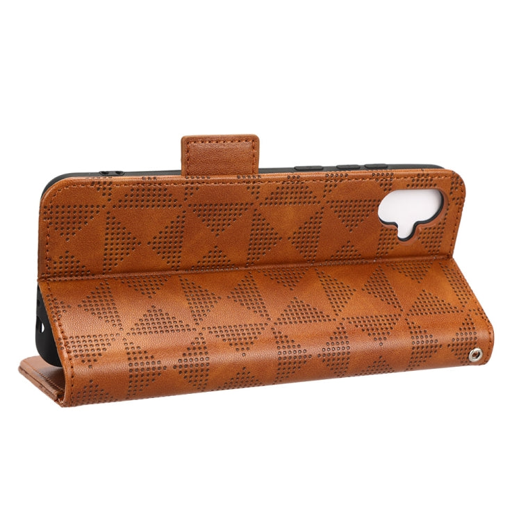 For Samsung Galaxy A04e Symmetrical Triangle Leather Phone Case