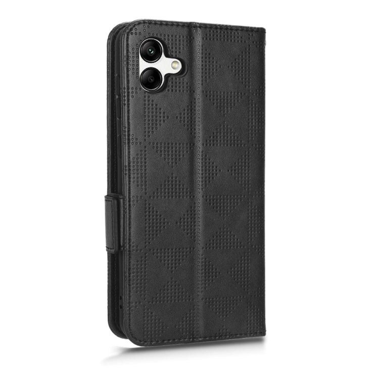For Samsung Galaxy A04 Symmetrical Triangle Leather Phone Case