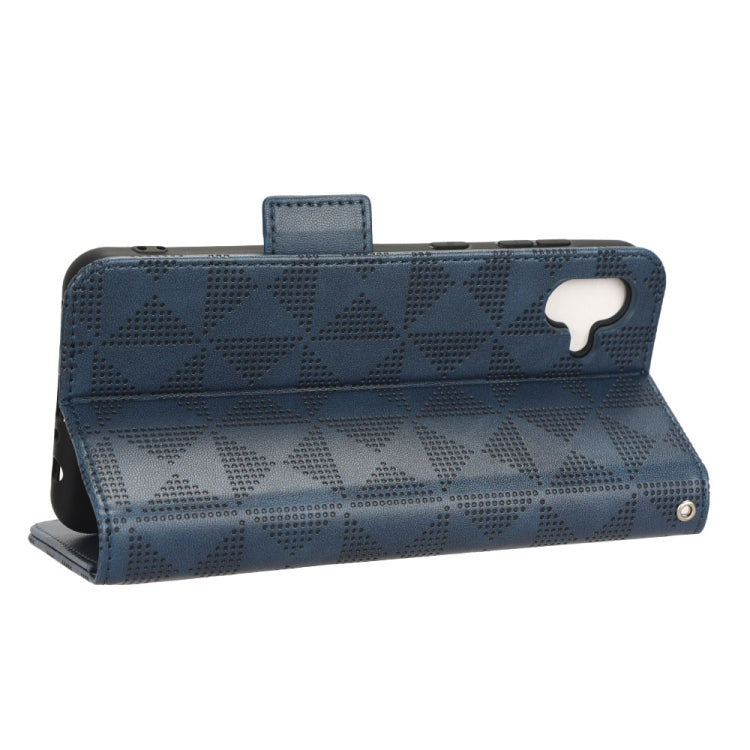 For Samsung Galaxy A04 Symmetrical Triangle Leather Phone Case