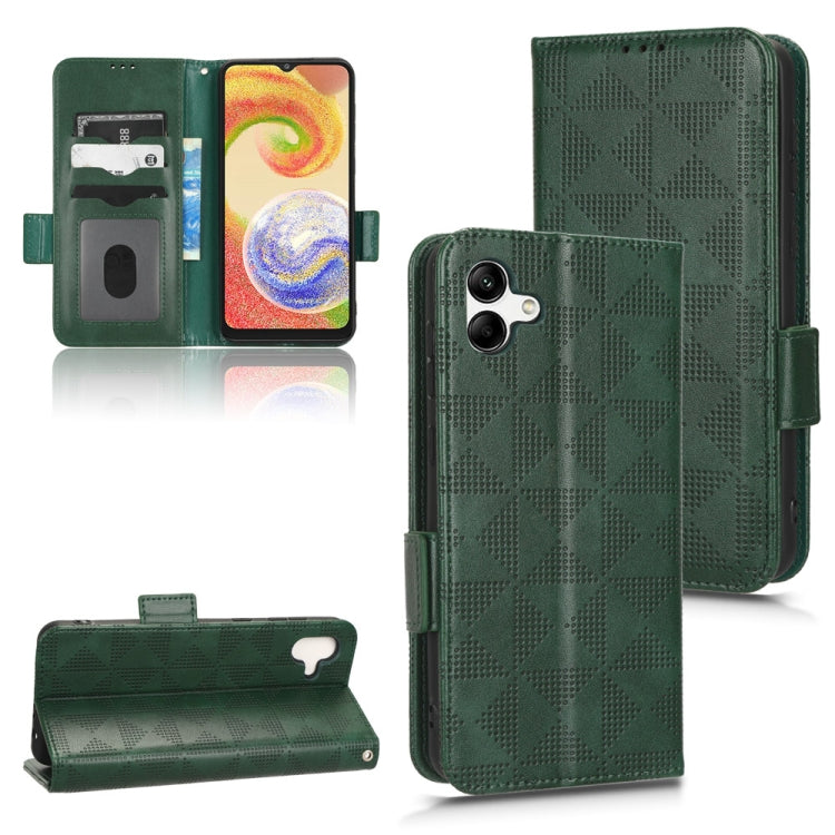 For Samsung Galaxy A04 Symmetrical Triangle Leather Phone Case
