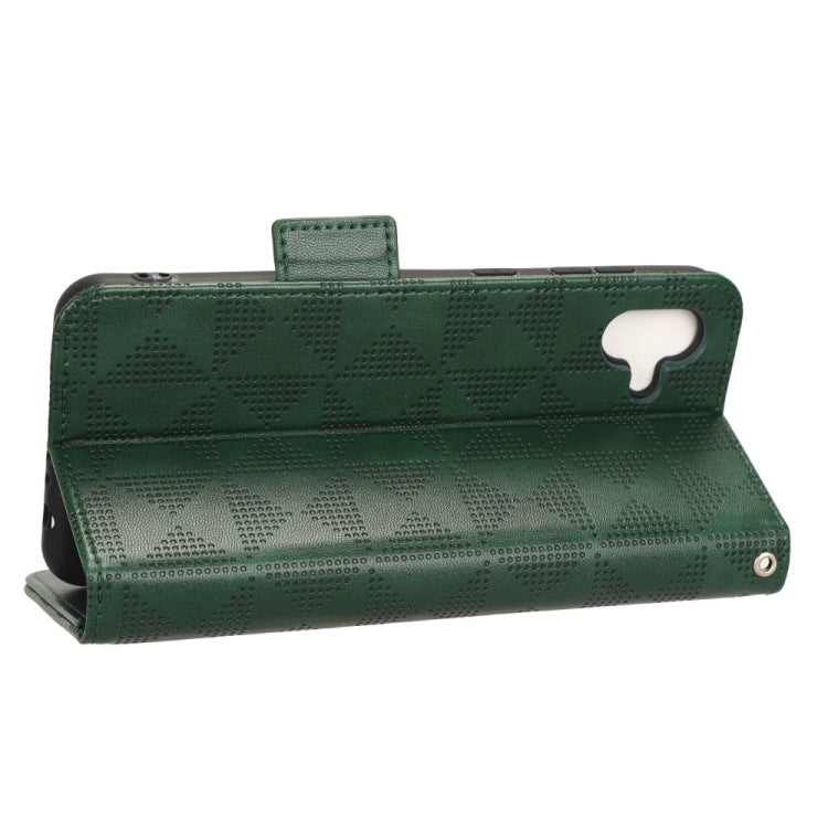 For Samsung Galaxy A04 Symmetrical Triangle Leather Phone Case