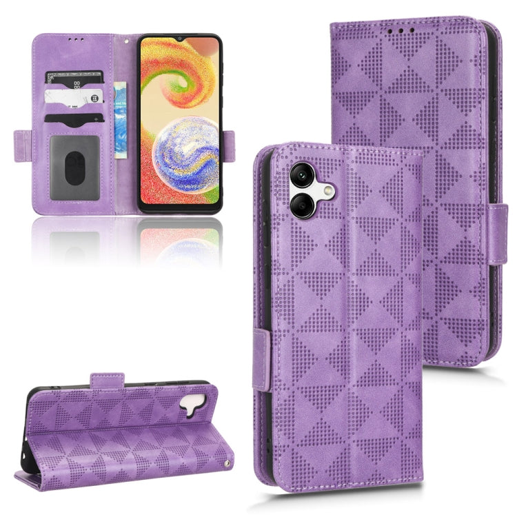 For Samsung Galaxy A04 Symmetrical Triangle Leather Phone Case