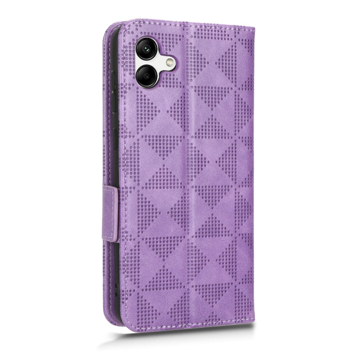 For Samsung Galaxy A04 Symmetrical Triangle Leather Phone Case
