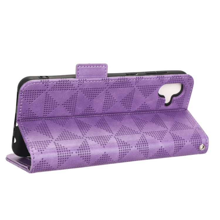 For Samsung Galaxy A04 Symmetrical Triangle Leather Phone Case