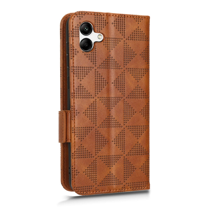 For Samsung Galaxy A04 Symmetrical Triangle Leather Phone Case