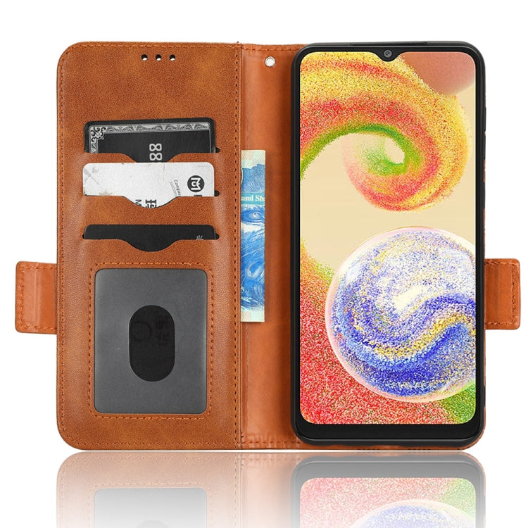 For Samsung Galaxy A04 Symmetrical Triangle Leather Phone Case
